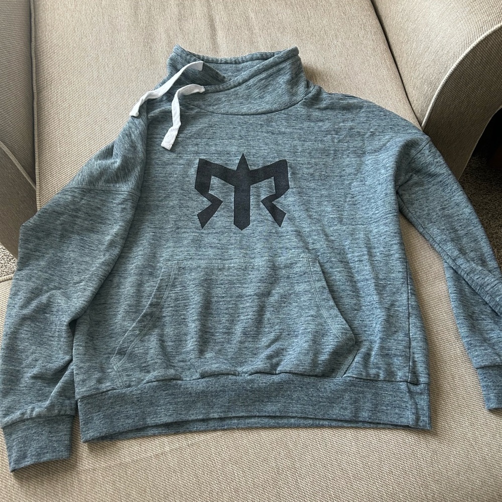 Craft Brand Teal/Gray Cowl Neck Sweatshirt with Black Ragnar Logo